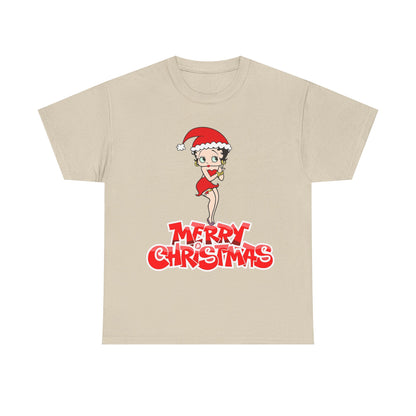 Christmas Betty Boop Tee - 'Merry Christmas' Holiday Graphic Shirt
