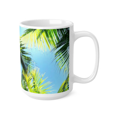 Palm Tree Coffee Mug – Tropical Beach 11oz & 15oz Ceramic Cups