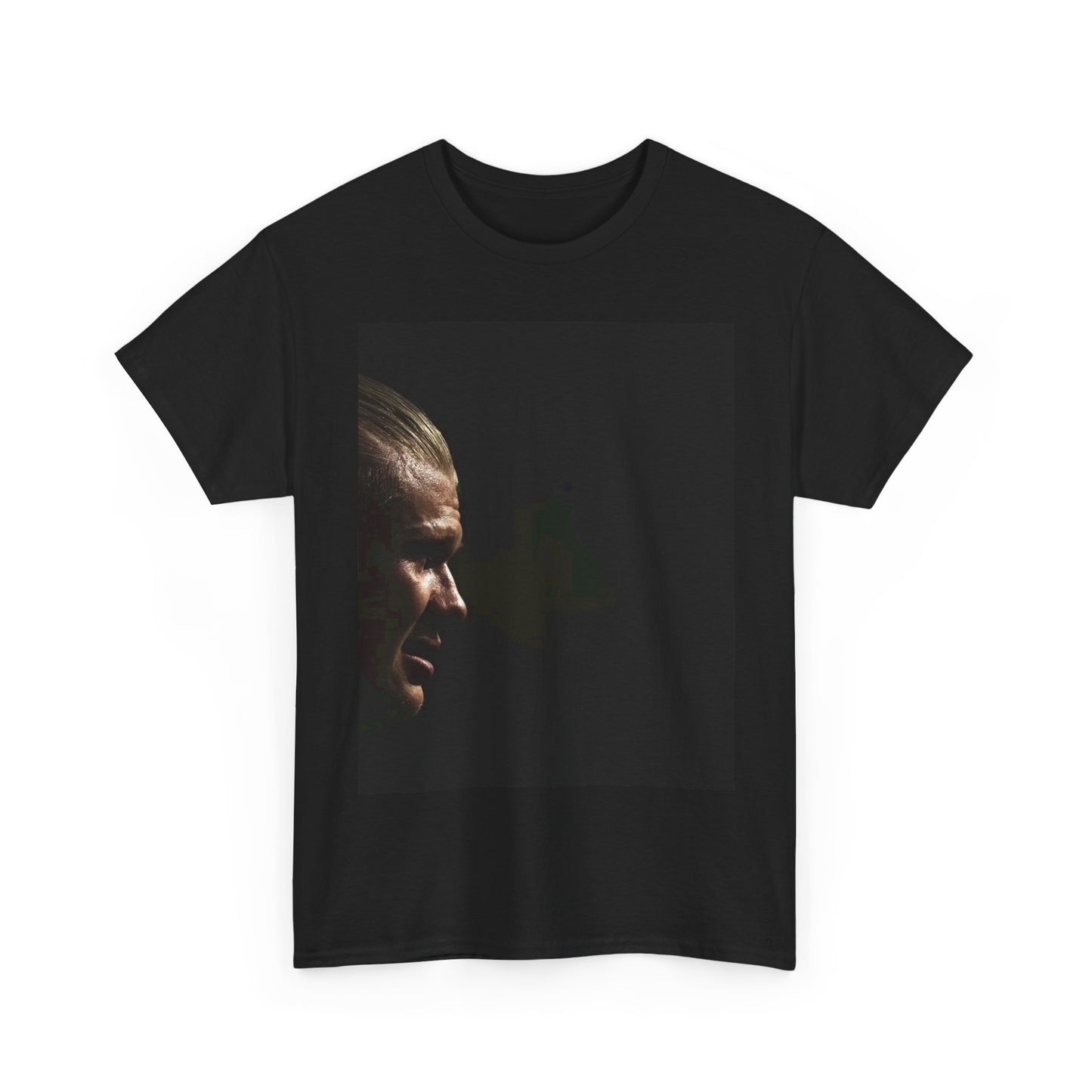 Erling Haaland Portrait Profile Tee — Moody Side-Profile Graphic T-Shirt