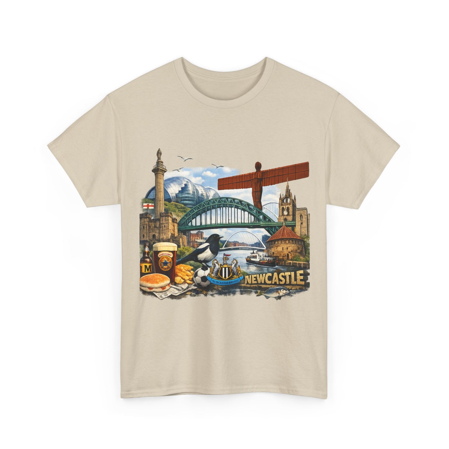 Newcastle Upon Tyne Landmark Tee — Vintage Cityscape T-Shirt