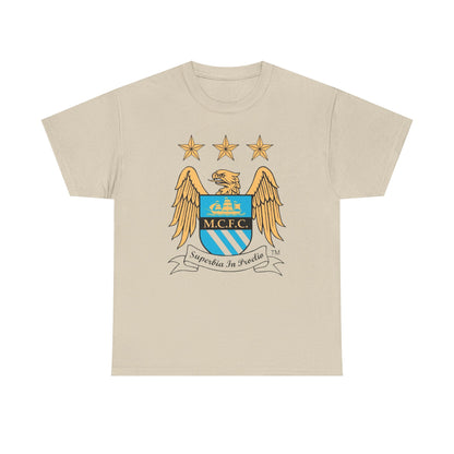 Manchester City Retro Club Crest T‑Shirt — MCFC Vintage Style Club Emblem Tee