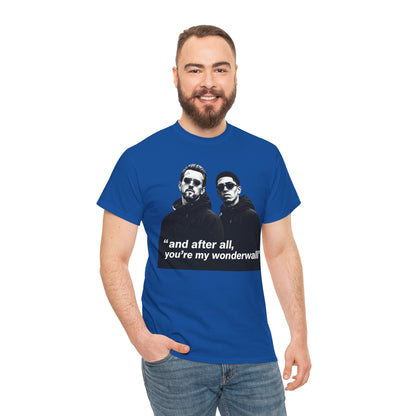 Kane and Bellingham Wonderwall Lyric T-Shirt — ‘and after all, you’re my wonderwall’ Retro Band Tee