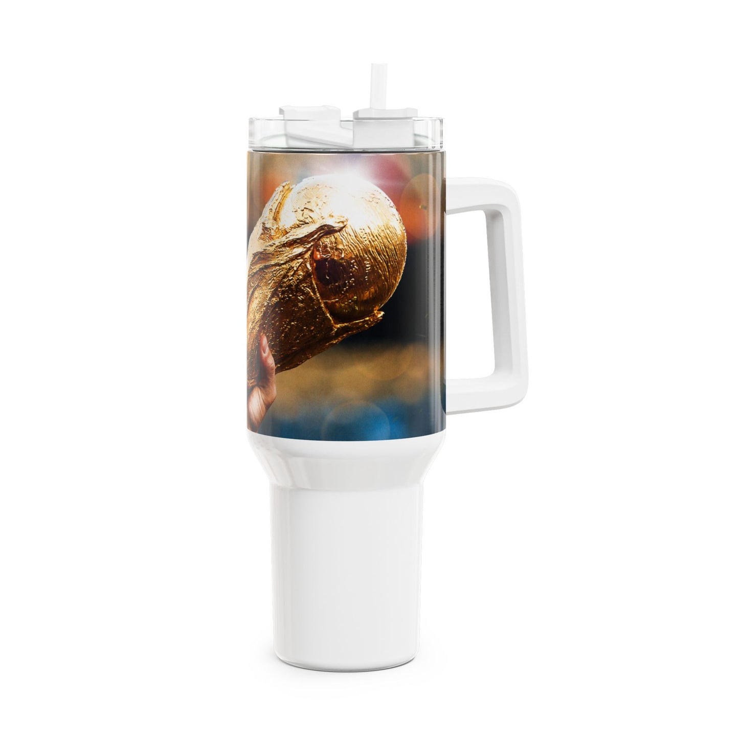 40oz World Cup Trophy Football Tumbler — Team Spirit Game Day Cup