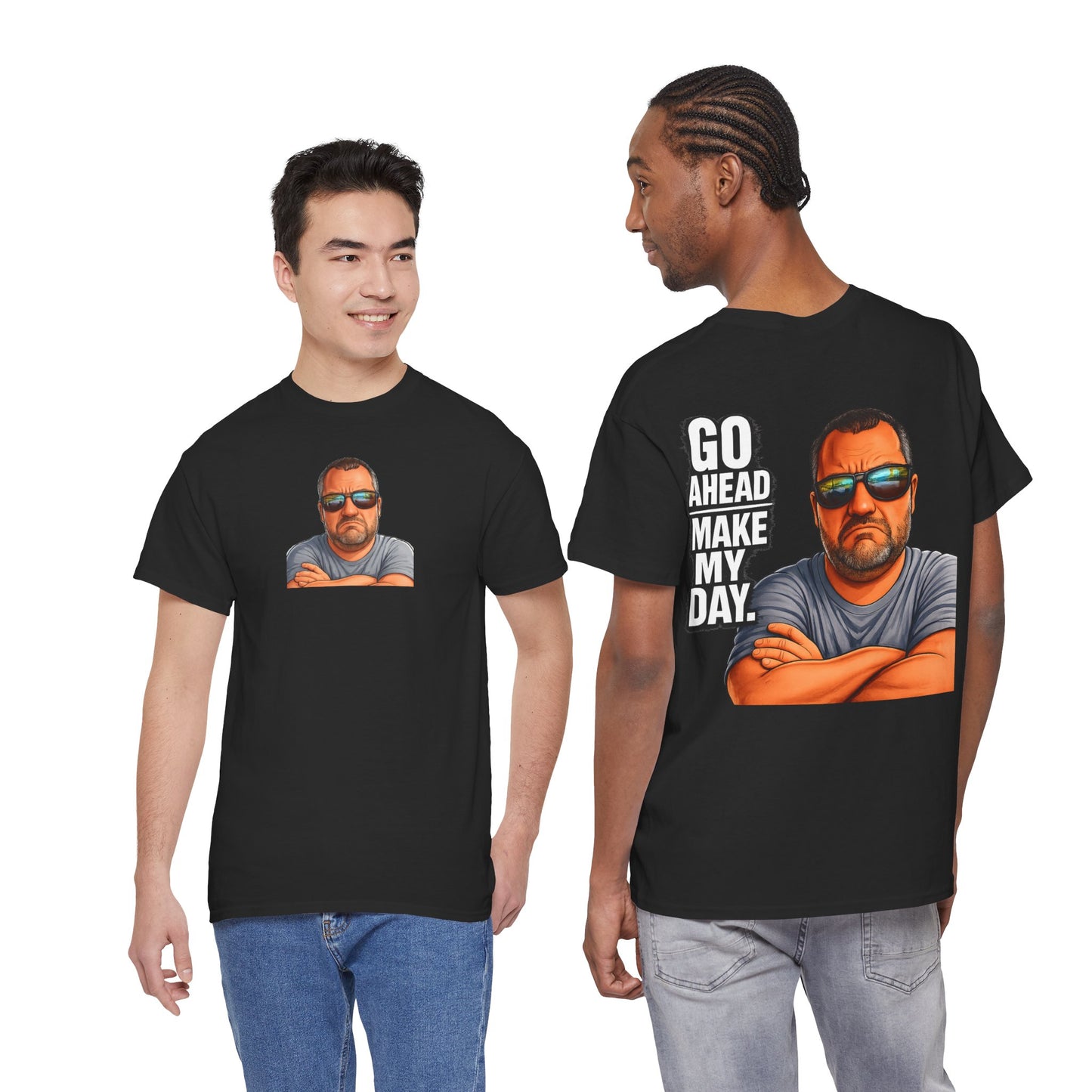Go Ahead Make My Day T-Shirt — Sunglasses Guy Graphic Tee