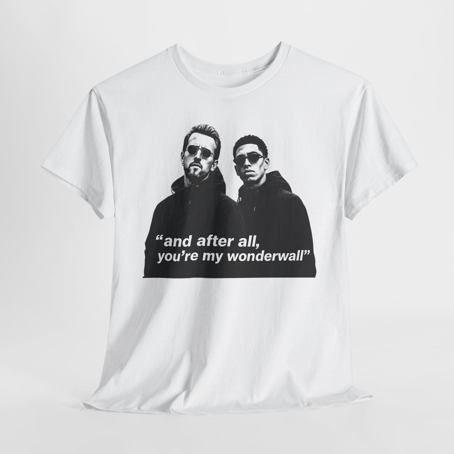 Kane and Bellingham Wonderwall Lyric T-Shirt — ‘and after all, you’re my wonderwall’ Retro Band Tee