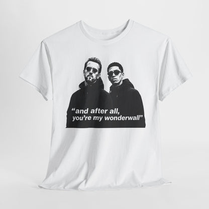 Kane and Bellingham Wonderwall Lyric T-Shirt — ‘and after all, you’re my wonderwall’ Retro Band Tee