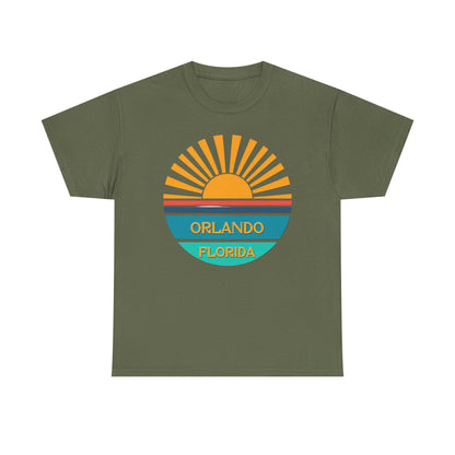 Orlando Florida Sunset T-Shirt – Retro Sunburst Vacation Tee