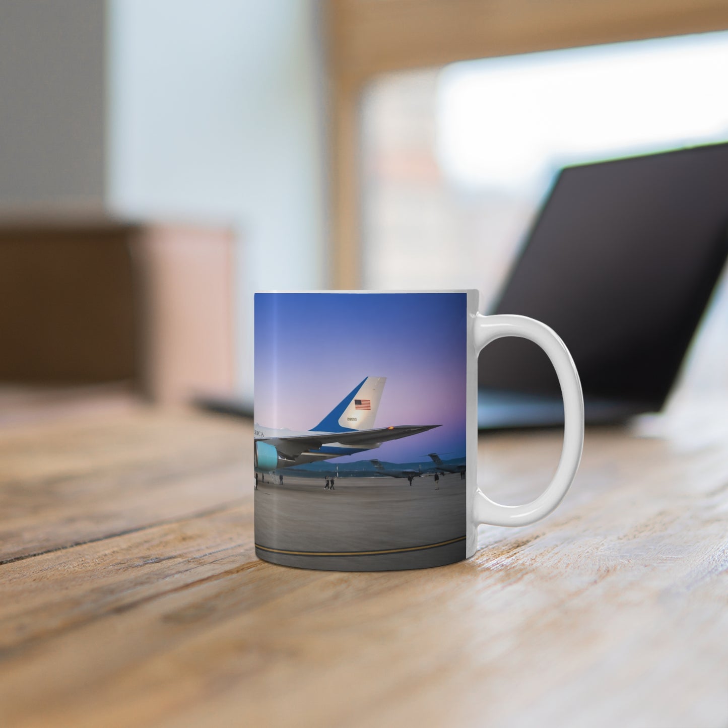 Air Force One Ceramic Coffee Mug — Presidential Plane Photo Coffee Cup (11oz, 15oz)