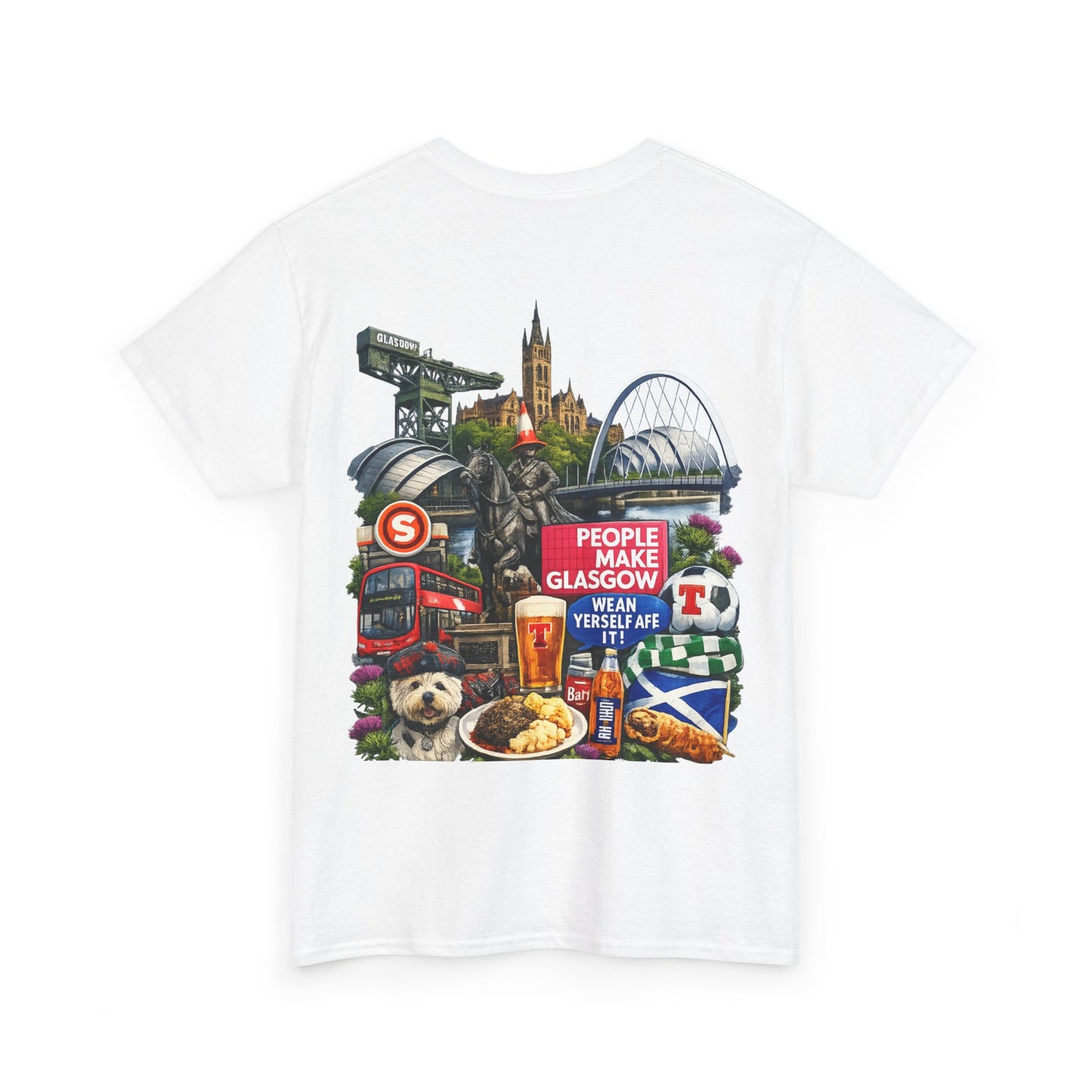 Glasgow Collage T-Shirt — "People Make Glasgow" Scottish City Souvenir Tee
