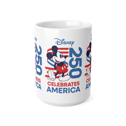 Mickey Mouse 250 Celebrates America Ceramic White Coffee Mug — 11oz & 15oz
