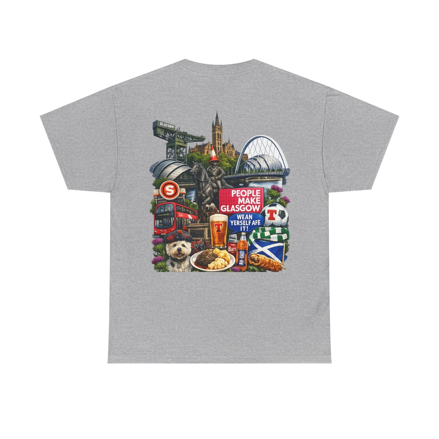 Glasgow Collage T-Shirt — "People Make Glasgow" Scottish City Souvenir Tee