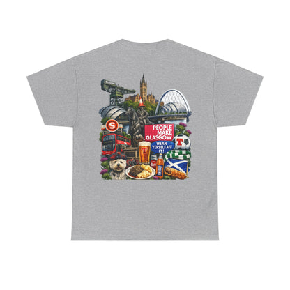 Glasgow Collage T-Shirt — "People Make Glasgow" Scottish City Souvenir Tee