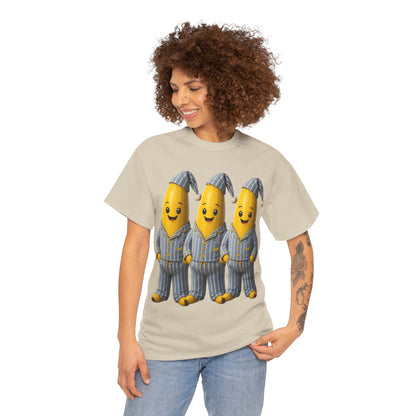 Bananas in Pyjamas – Three Smiling Bananas in Striped Pajamas Graphic T-Shirt