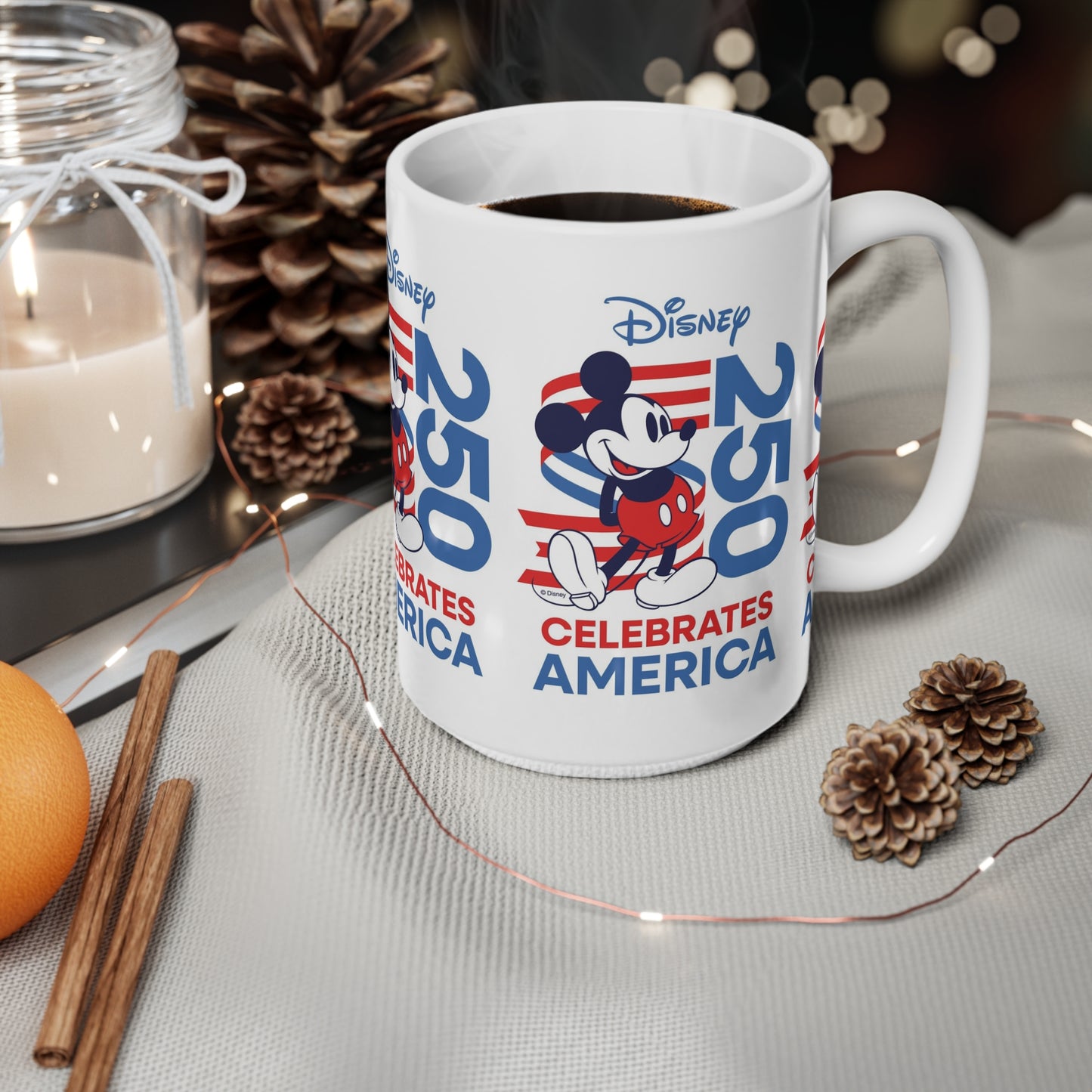 Mickey Mouse 250 Celebrates America Ceramic White Coffee Mug — 11oz & 15oz