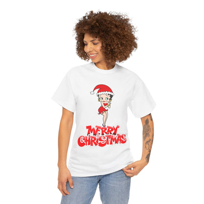 Christmas Betty Boop Tee - 'Merry Christmas' Holiday Graphic Shirt