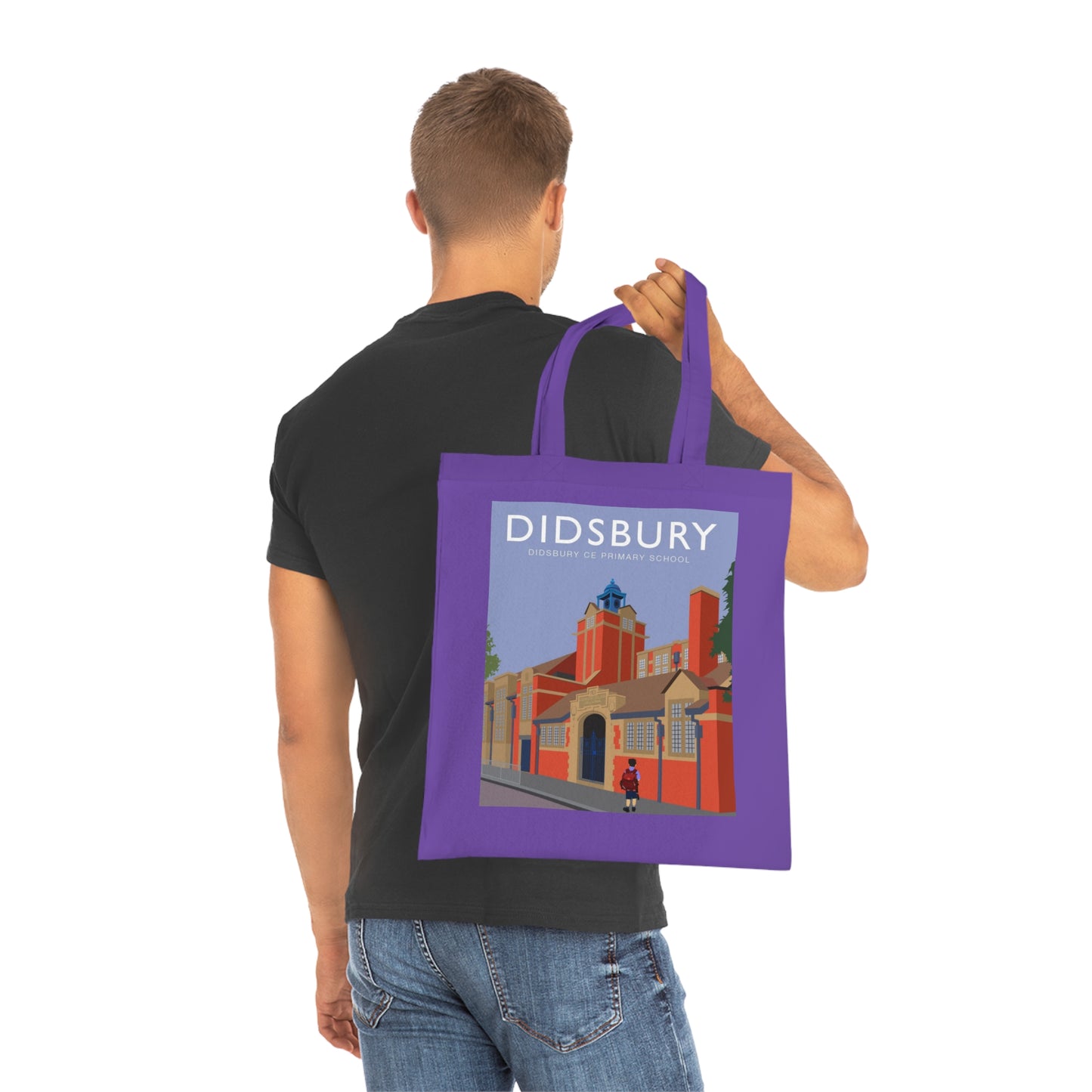 Elm Grove Didsbury C of E Primary School Vintage Travel Tote — Retro Illustrated Cotton Shopper Bag