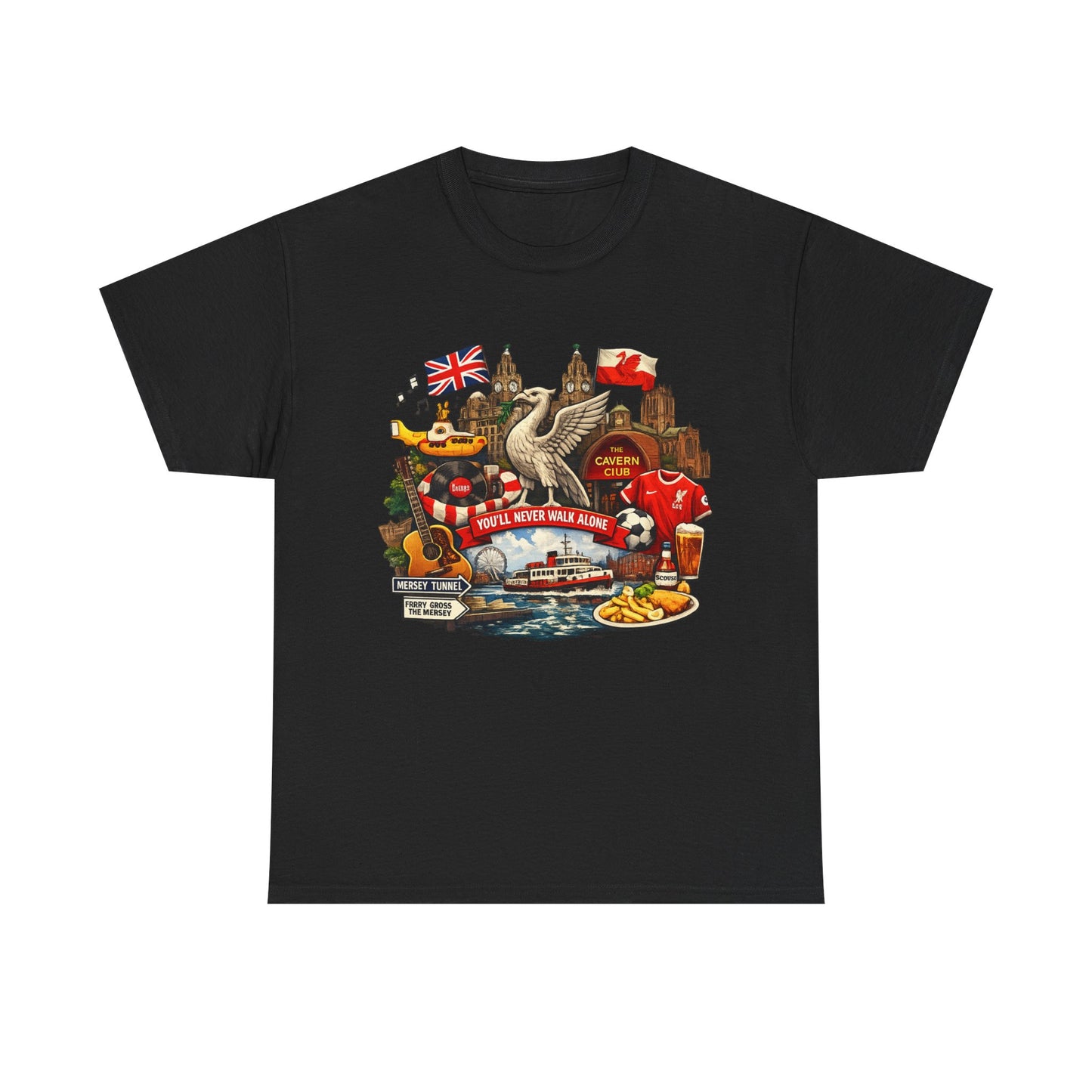 Liverpool Landmarks & You'll Never Walk Alone T-Shirt
