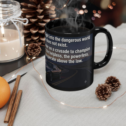 KITT Knight Rider Quote Black Mug — Retro Techno Car Coffee Cup (11oz/15oz)