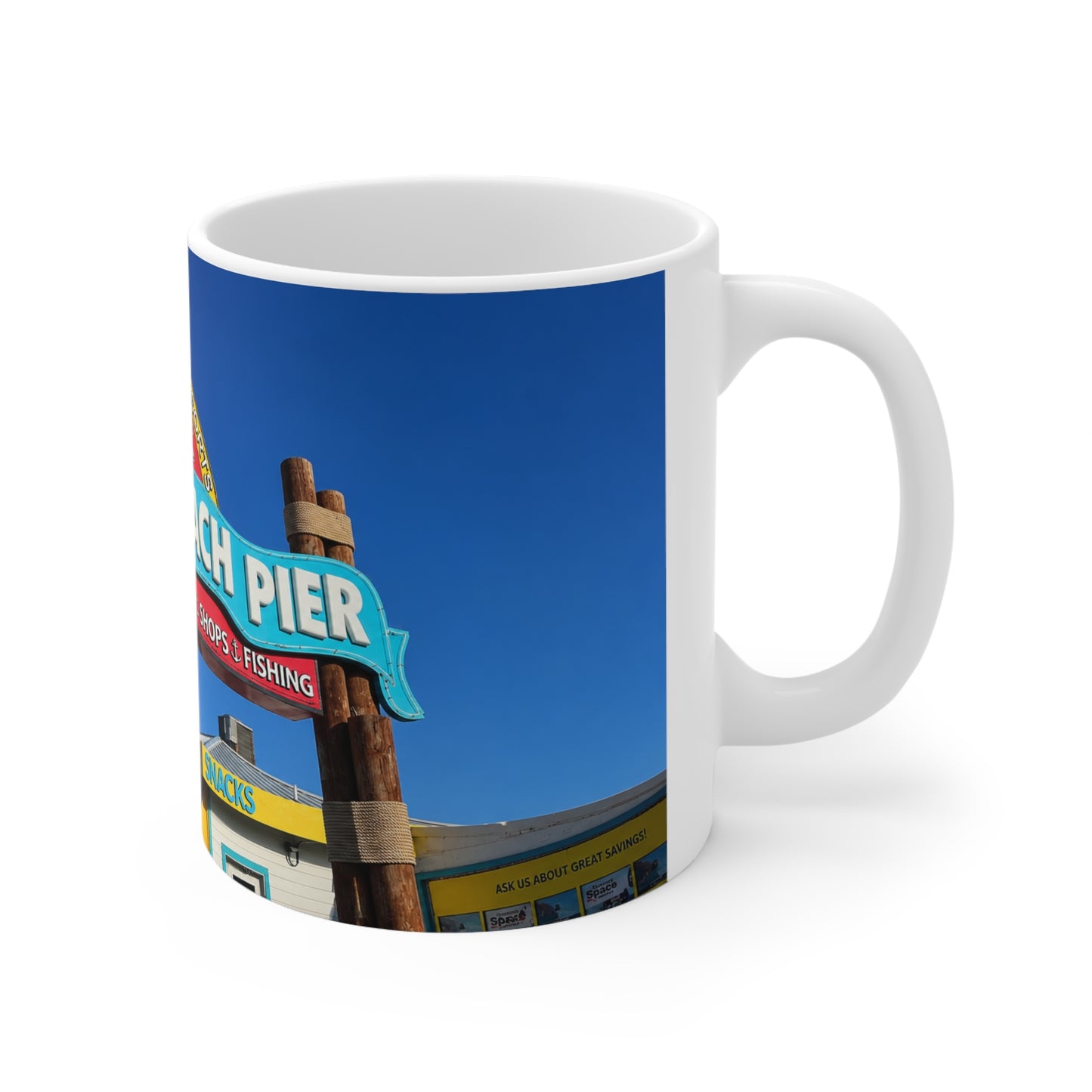 Cocoa Beach Pier Ceramic Coffee Mug — 11oz & 15oz Souvenir Beach Mug