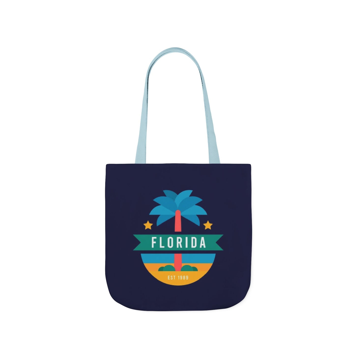 Florida Palm Beach Canvas Tote Bag — Retro Sunshine Travel Tote