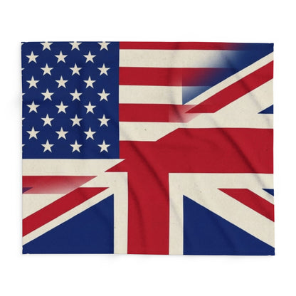 Union-Jack USA Flag Arctic Fleece Blanket – Patriotic British-American Throw
