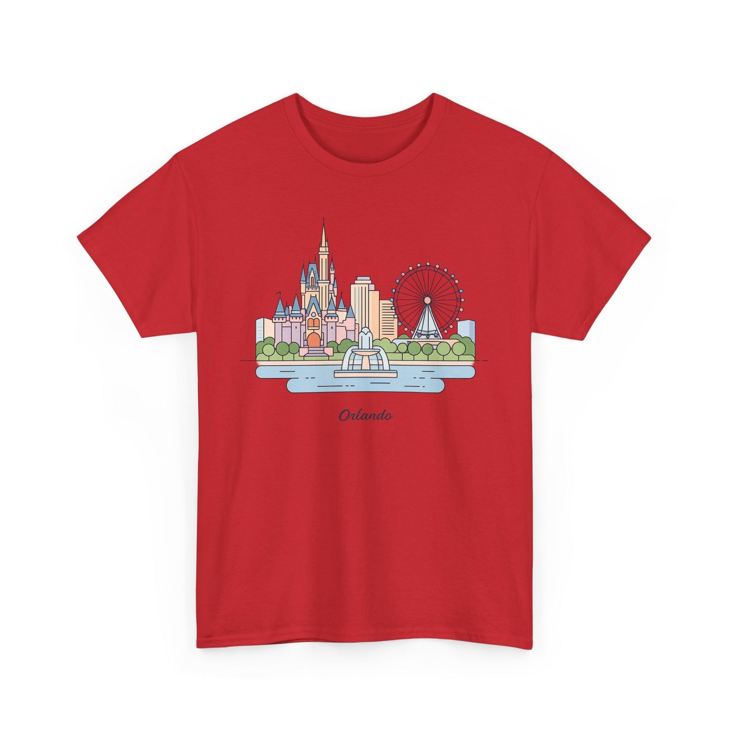 Orlando Skyline T-Shirt — Cute Cityscape Graphic Tee with 'Orlando' Text