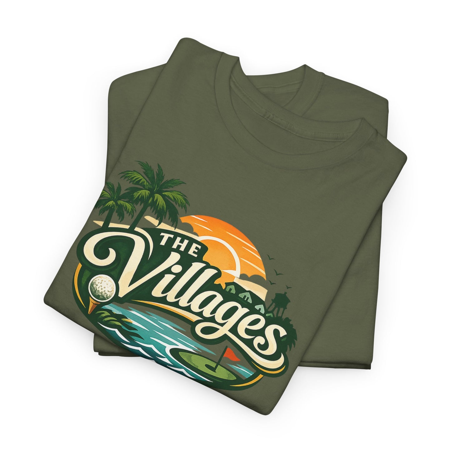 The Villages of Florida Sunset Logo Tee - Florida Palm Beach Retro T-Shirt
