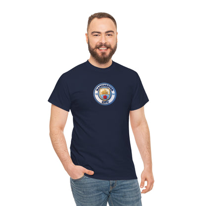 Manchester City Crest Unofficial 3D T-Shirt — Minimal Soccer Logo Tee