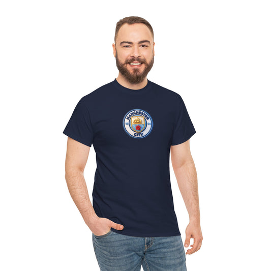 Manchester City Crest Unofficial 3D T-Shirt — Minimal Soccer Logo Tee