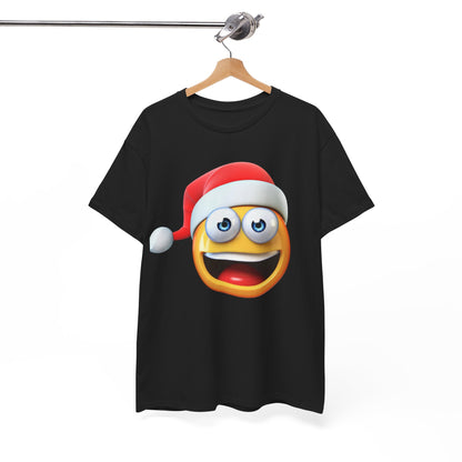 Christmas Emoji T-Shirt — Santa Hat Smiley Holiday Tee