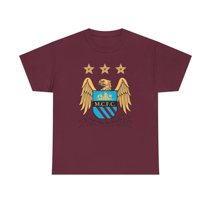 Manchester City Retro Club Crest T‑Shirt — MCFC Vintage Style Club Emblem Tee