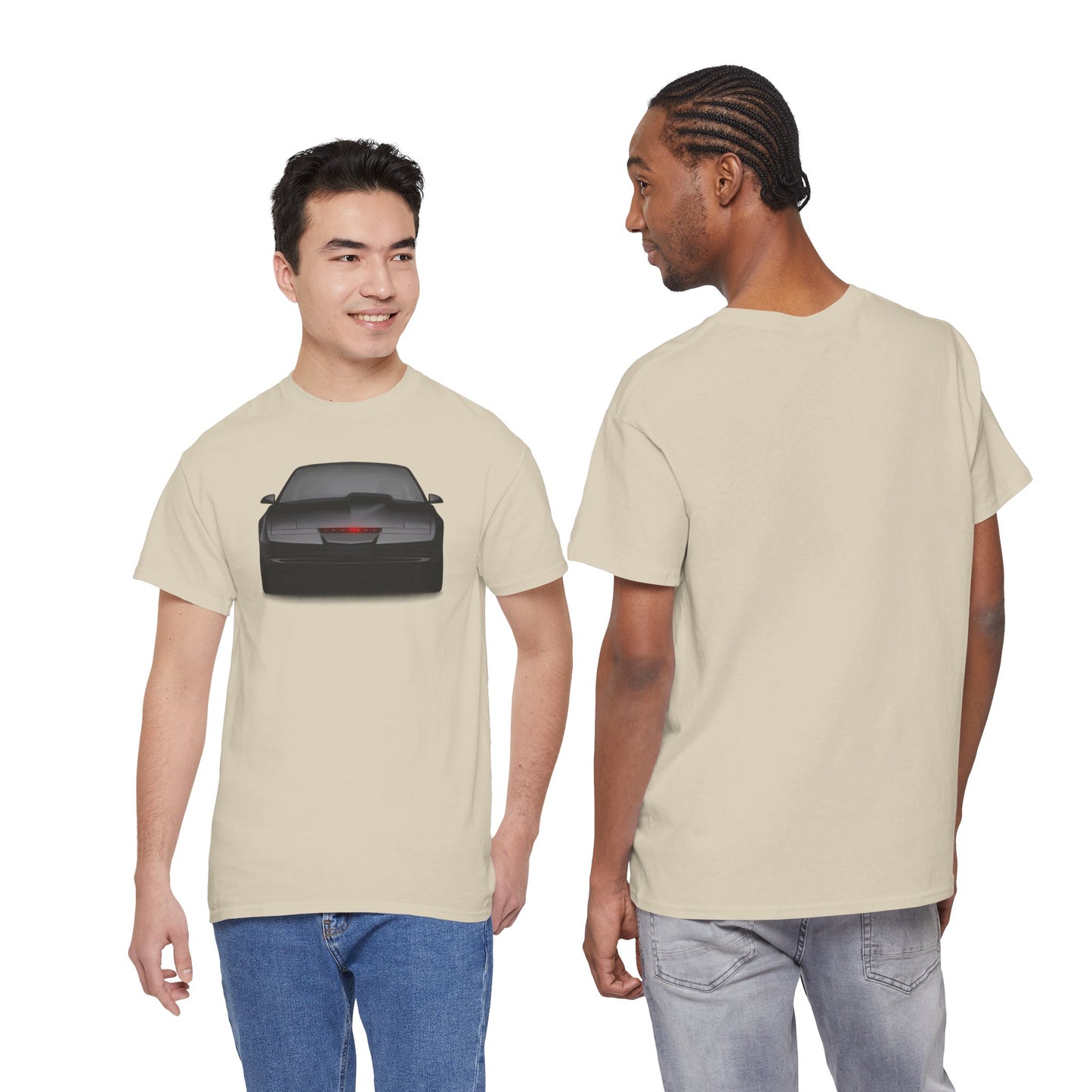 KITT-Inspired Retro Sports Car Tee — Front View Knight Rider Car Graphic Shirt