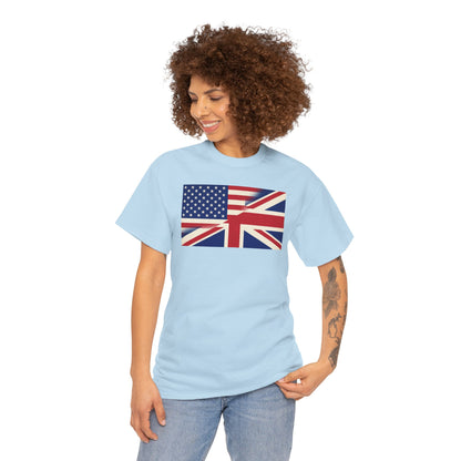 USA-UK Flag Graphic Tee — American British Union Jack Mashup T-Shirt