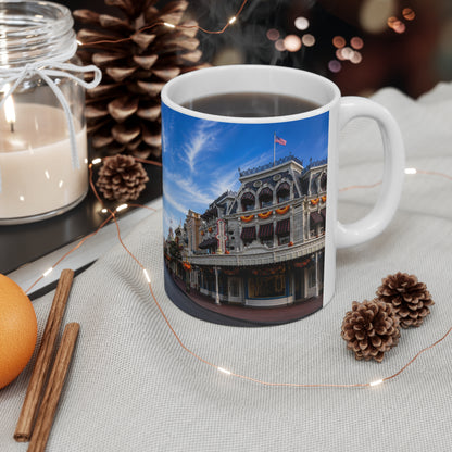 WDW Theme Park Main Street USA Ceramic Mug — Scenic Castle Morning Coffee Cup (11oz, 15oz)