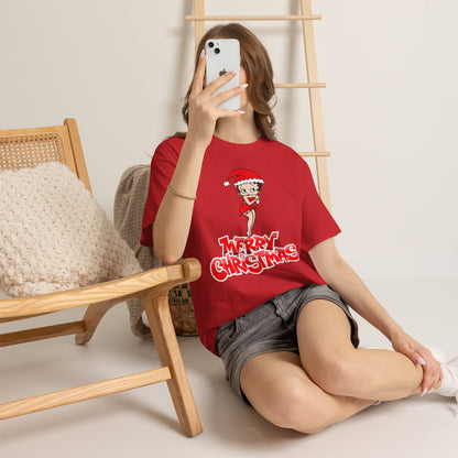 Christmas Betty Boop Tee - 'Merry Christmas' Holiday Graphic Shirt
