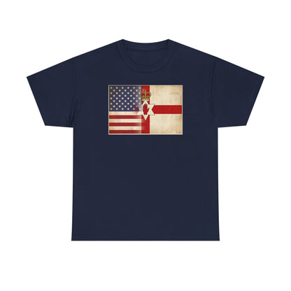 USA / Northern Ireland Flag T-Shirt – Vintage USA & Ulster Cross Tee