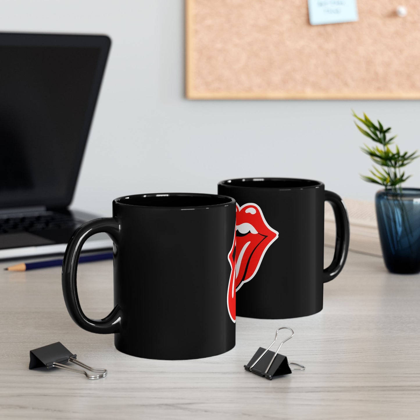 Rock Band Tongue Black Coffee Mug (11oz/15oz)