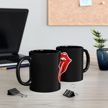 Rock Band Tongue Black Coffee Mug (11oz/15oz)