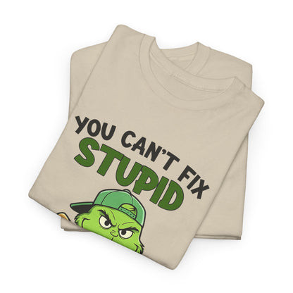 Funny Carpenter T‑Shirt — "You Can't Fix Stupid But You Can Numb It With a 2x4"