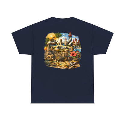 St. Augustine Florida Vintage Travel Tee — Retro Beach & Lighthouse Souvenir T-Shirt