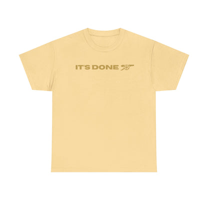 It's Done Arsenal Champions T-Shirt – Minimalist Gold Script Tee