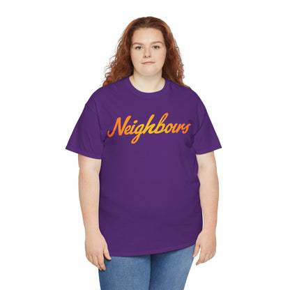 Neighbours Script T‑Shirt — Retro Orange Neighborhood Tee