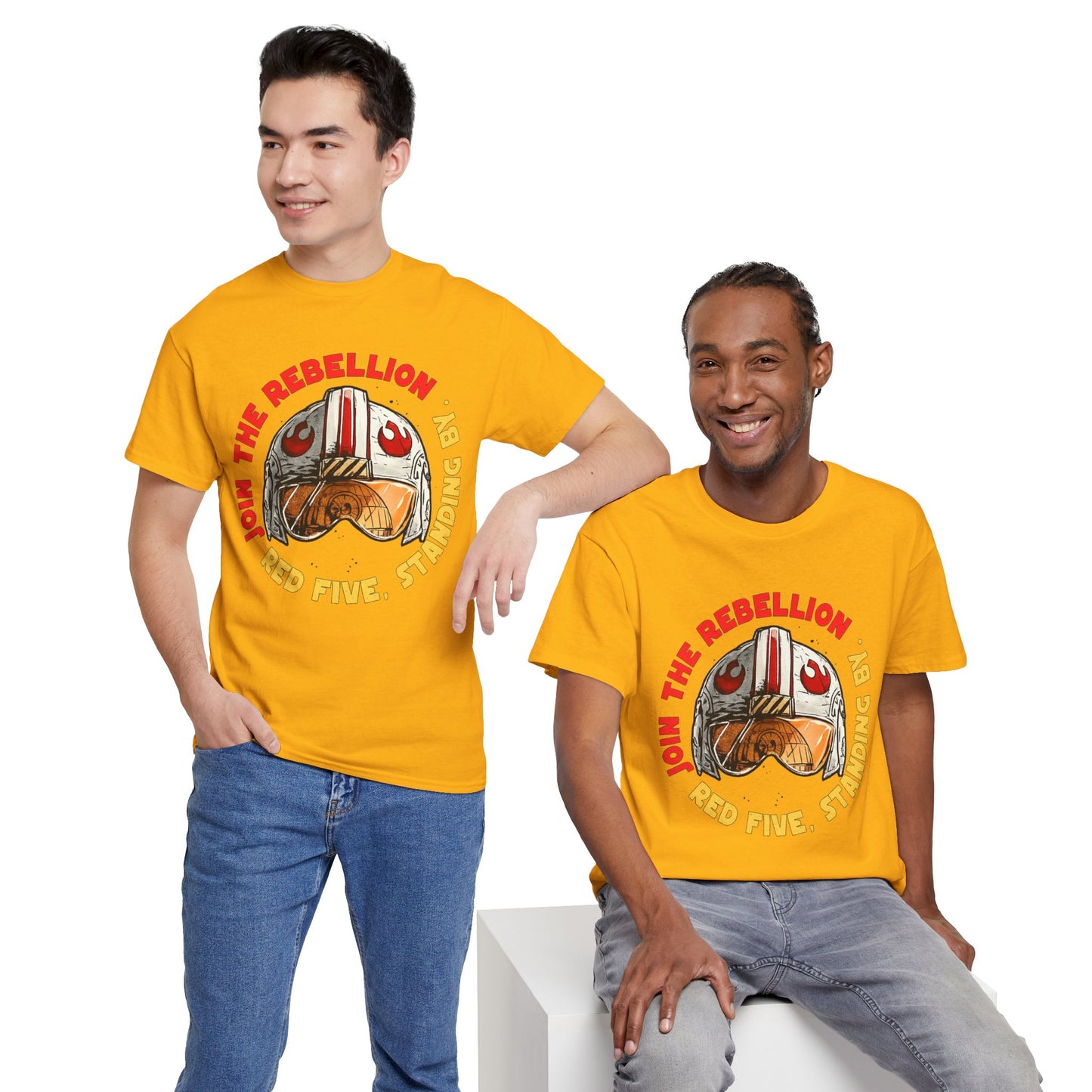 Rebel Pilot T-Shirt — "Join the Rebellion, Red Five" Vintage Helmet Design