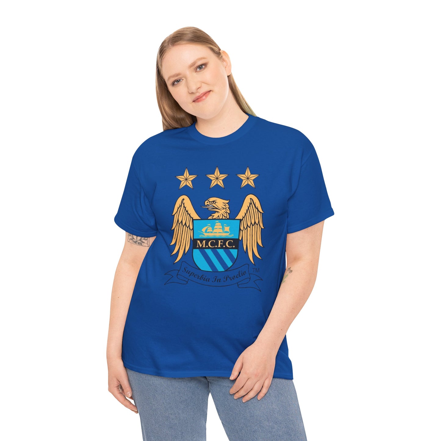 Manchester City Retro Club Crest T‑Shirt — MCFC Vintage Style Club Emblem Tee