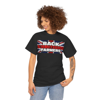 Back British Farmers T-Shirt — Union Jack Support Tee for UK Farmers