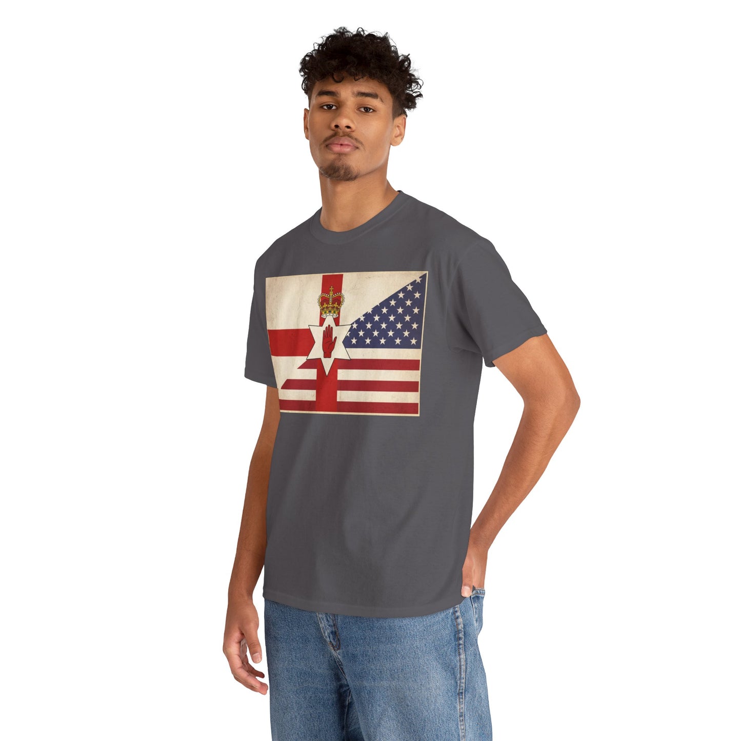 Northern Ireland + American Flag Tee — Vintage Graphic Shirt