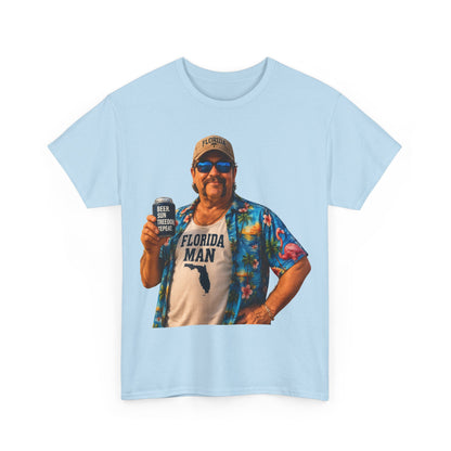 Florida Man Graphic Tee — Funny Vacation Shirt with Hawaiian Shirt Design