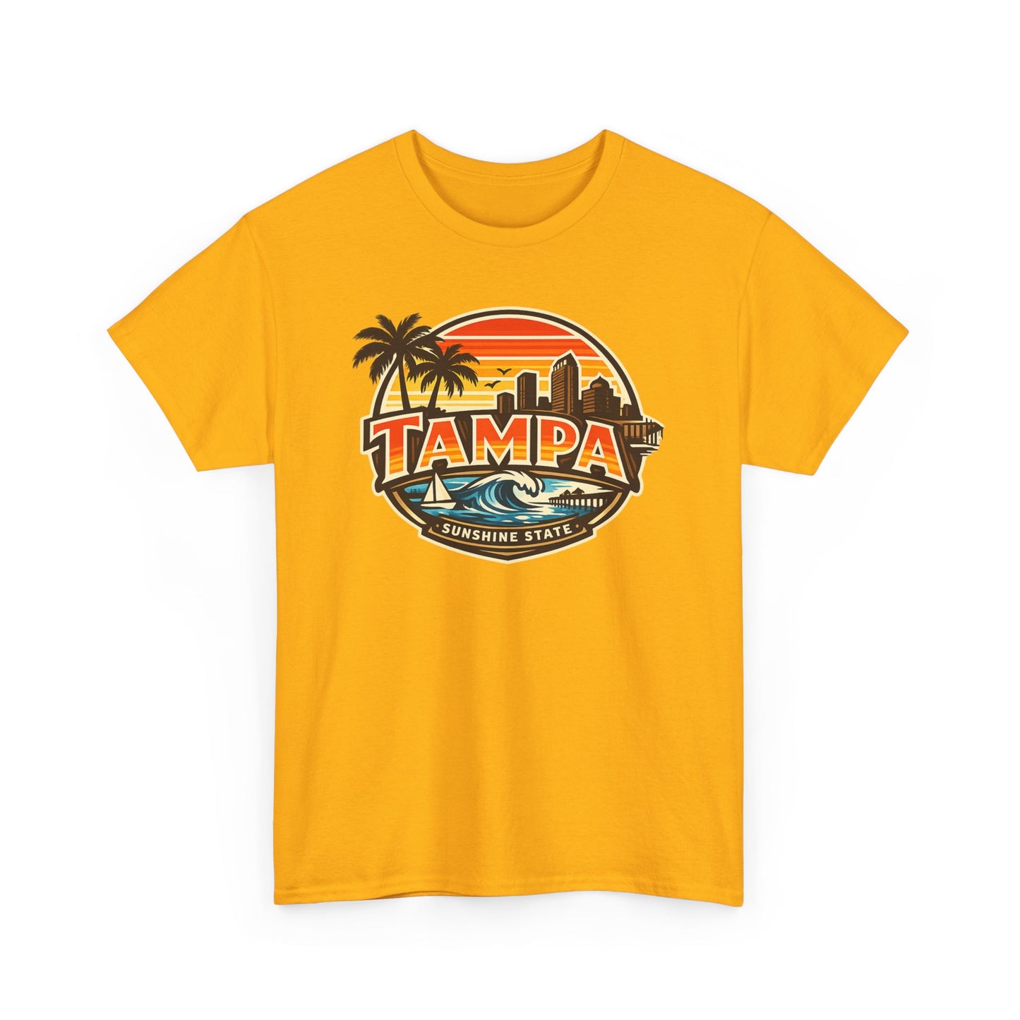 Tampa Retro Sunset T-Shirt – Vintage Palm Beach Skyline Tee