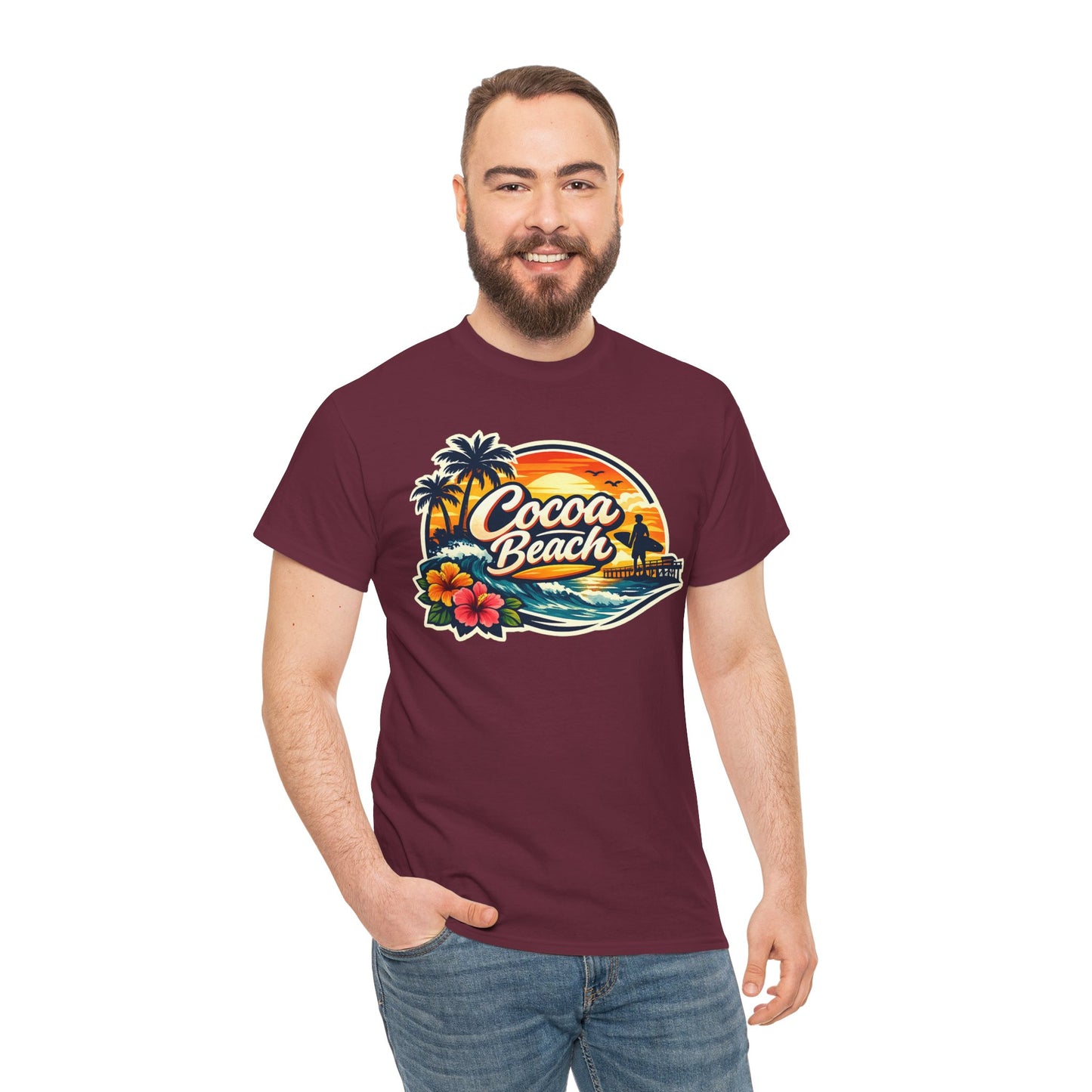 Cocoa Beach Vintage Sunset T-Shirt