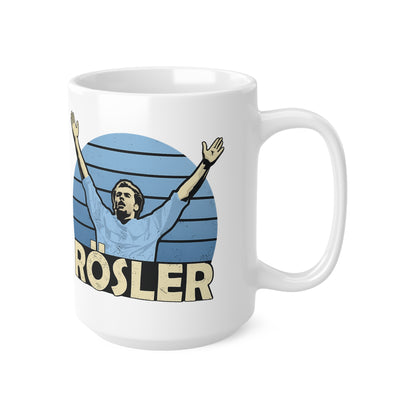 UWE Rösler Manchester City Retro Football Mug — Vintage Goal Celebration Ceramic Coffee Cup (11oz & 15oz)